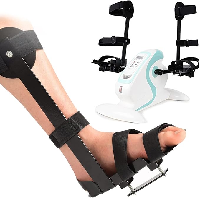 for Leg Protector Bracket Pedal Exercisers, 1 Pair Leg Ankle Fixed Support Bracket, Lengthened & Widened Anti-Skid Pedals, for Rehabilitation Trainer for The Elderly and Disabled,leftleg