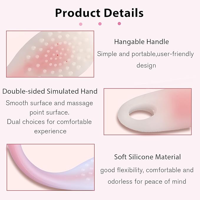 Pink Body Massage Stick Set - 2 Pieces Meridian Acupoint Massage Tools for Full Body Relief, Bathing Accessories Included