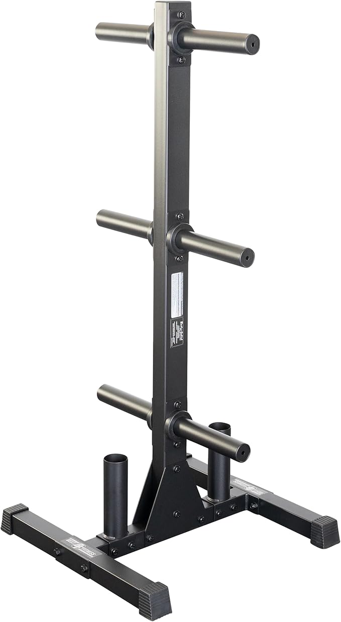 Best Fitness Body-Solid Weight Tree Rack for Olympic Plates - Bumper Plate Storage, Weight Plate Holder, Midnight Black