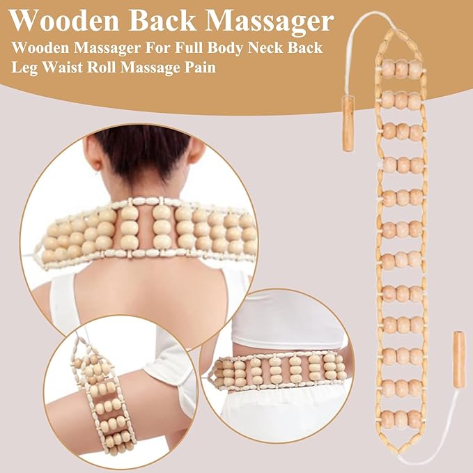 6-in-1 Wood Therapy Massage Tools – Lymphatic Drainage Massager Maderoterapia Kit Wooden Massager Body Sculpting Tools for Muscle Pain Relief - Wood Therapy Tools for Body Contouring and Shaping