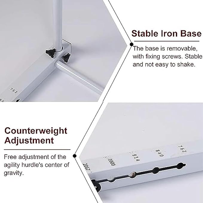 Metal Agility Speed Hurdles, Adjustable Height Track and Field Hurdles, Athletic Workout Obstacles Bar, Portable Sport Training Pole Set (76), 40