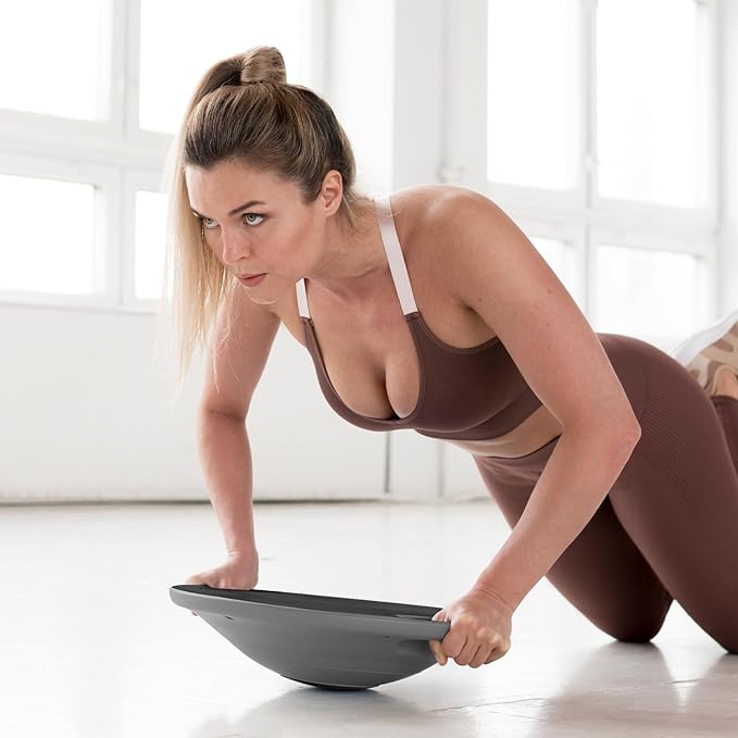 MADOG Wobble Balance Board for Adults, 15.5" TPR Non-slip Surface with Handle for Workout Core Trainer Physical Therapy, Home Gym Stability Board