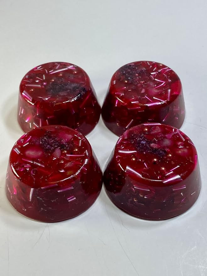 2 Transparent Red Small Tower Buster Crystal Orgone Generator Energy Accumulator 528Hz/7.83Hz/Advance Harmonics Many Beautiful Ingredients and Colors!! (Transparent Red)