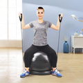 CMYUN Yoga Ball Chair Stability Ball Chair with Bands & Base, Sturdy Desk Ball Chair for Spine Alignment, Exercise Ball Seat for Yoga/Workout/Fitness/Pilates (Size : Diameter 65cm (25 5/8"))