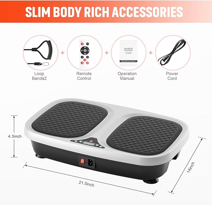 Vibration Plate Exercise Machine - Weight Loss & Toning for Cardio Fitness Home Gym Fitness Equipment for Lymphatic Drainage and Weight Loss Whole Body Workout Shaping