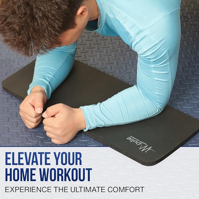 Impulse Yoga Knee Pads Cushion, Thick 1" (25mm) Workout Mat Provides Cushion for Kneeling & Elbows, Non-Slip & Portable Exercise Kneeling Pad for Yoga, Elbow, Wrist Pain, Planks, Pushups & Floor Exercises