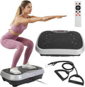 Vibration Plate Exercise Machine, Full-Body Workout Vibration Platform Equipment for Weight Loss, Vibrating Shaking Stand Plate Board with Resistance Bands Fitness Machine for Home Women Men
