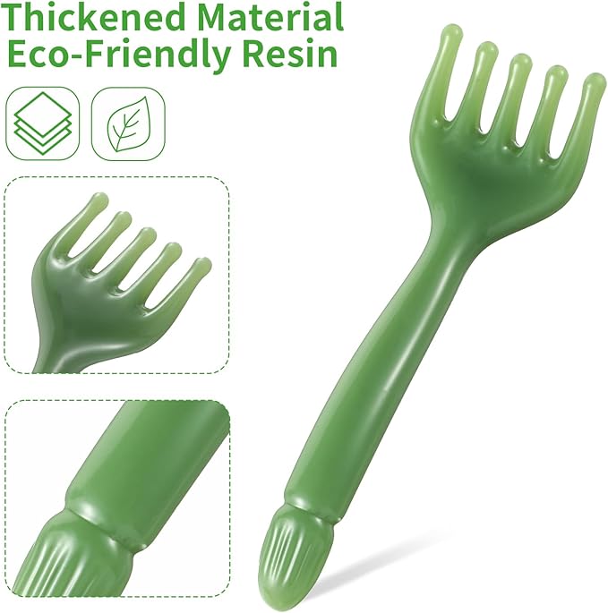 2Pcs Head Massager Manual Hair Scalp Massager Gua Sha Five Claw Massage Tool Comb Portable Handheld Resin Relax Tool for Father's Day Mother's Day Gifts (Green)