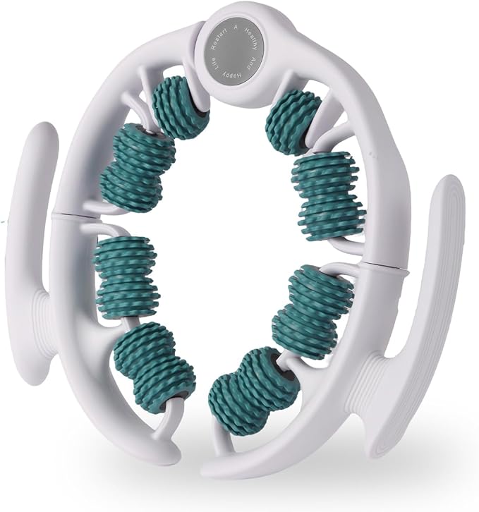 Cellulite Massage Tool Cellulite Roller for Legs/Thighs/Body, Lymphatic Drainage Massager Anti Cellulite Smooth & Firm Cellulite Remover Help Relax Muscles and Stimulate Circulation, Green-White