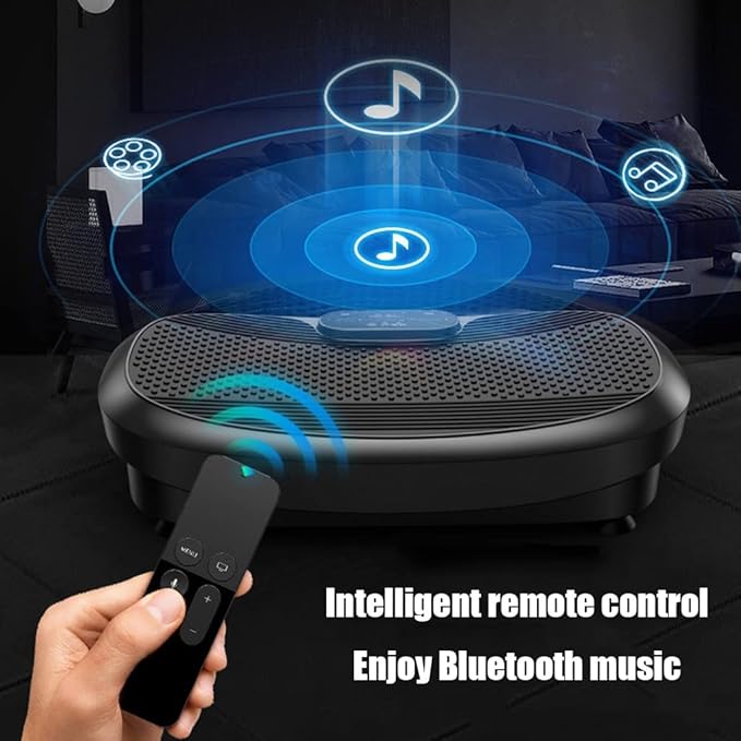 Vibration Plate Exercise Machine, Whole Body Workout Vibration Platform w/Remote Control, Resistance Bands, for Home Training, Weight Loss, 999 Levels