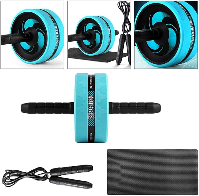 UPKOCH Ab Roller Wheel Exercise Roller Wheel Set with Knee Pad and Jump Rope for Core Strength Training and Abdominal Workouts at Home and Gym