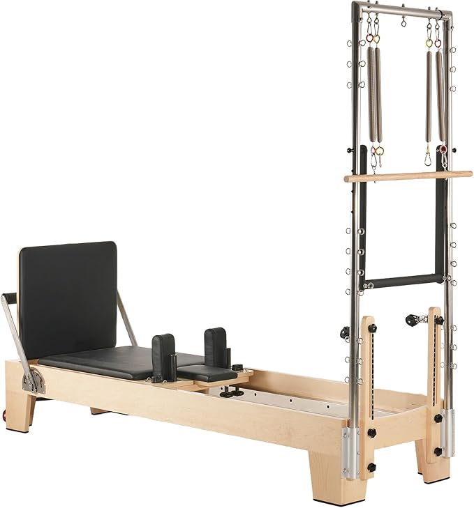 VEVOR Pilates Reformer Machine, Pilates Workout Equipment for Home Gym Studio Use, Pilates Reformer with Sitting Box and Jumpboard，fit for Beginners & Advanced Users