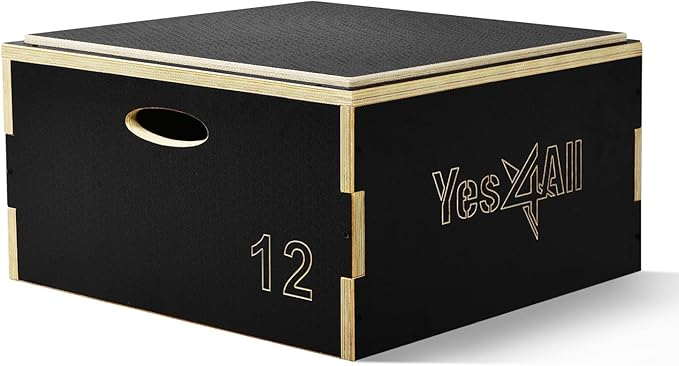 Yes4All 3 In 1 Wooden Plyo Box, Plyometric Box Platform For Jump Training, Jump Boxes For Home Gym Exercise And Outdoor Workout