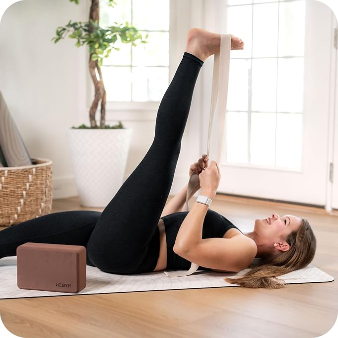 WeGym Yoga Straps, Adjustable Strap for Stretching at Home, Essential Accessories for Yoga, Pilates, Physical Therapy, Mobility Workouts