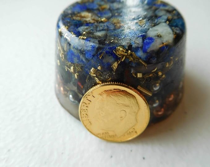 Lapis Orgone Generator Energy Accumulator 528Hz/7.83Hz/Advance Harmonics Many Beautiful Ingredients and Colors! (Lapis)
