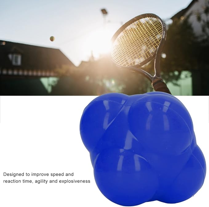 Reaction Ball, Rubber Bright Color Hex Reaction Trainer Ball for Basketball, Tennis and Other Competitive Sports