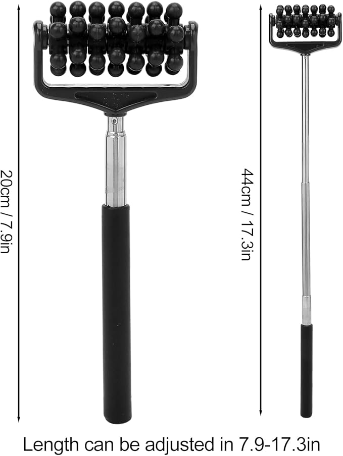 Ymiko Massage Stick, Yoga Massage Stick for Men and Women Granular Body Massage Tool Telescopic Roller Massage Stick Home Neck Leg Back Body Massage Stick(Black)