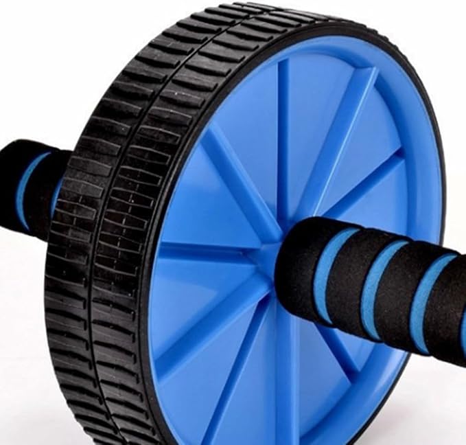 Kisangel Double Wheel Abdominal Exercise Roller, Quiet Fitness Ab Roller for Core Strength Training, Blue Abdominal Wheel for Home Workout and Muscle Conditioning