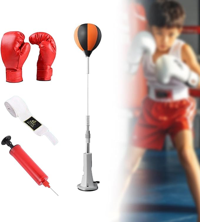 Boxing Reaction Ball Speed Ball Floor Standing with Air Pump MMA Agility Exercise Home Gym Height Adjustable Boxing Equipment