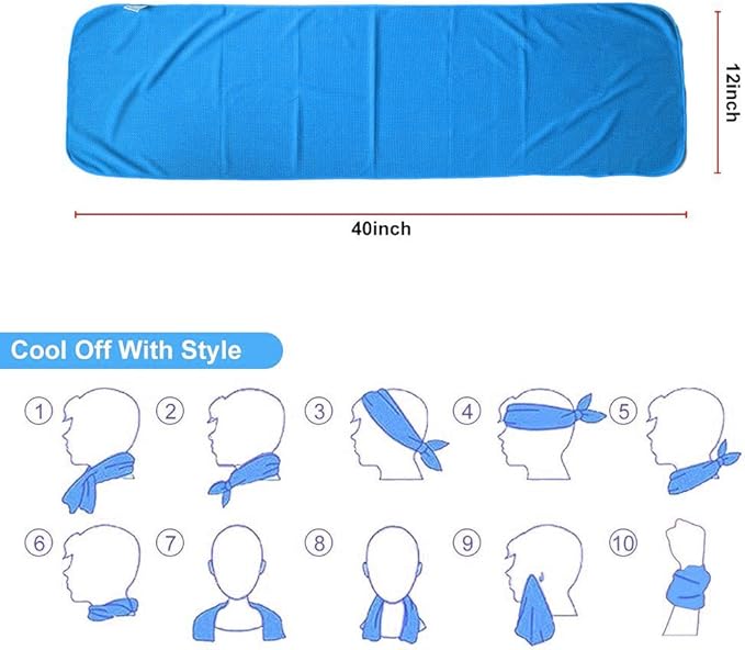 Sukeen 4 Pack Cooling Towels (40"x12"), Cooling Neck Wraps, Ice Towel, Soft Breathable Chilly Towel,Microfiber Towel for Yoga,Sport,Running,Gym,Workout,Camping,Fitness,Workout & More Activities
