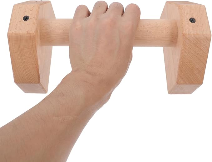 Milisten Wooden Push up Bars Set, 25cm Beech Wood Push-up Stands for Men, Calisthenics Fitness Accessory, Indoor and Outdoor Strength Training Equipment