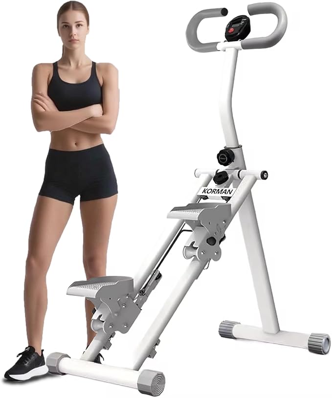 Stair Stepper for Home Gym, Foldable Vertical Climber Workout Machine, Full Body Cardio Machine with Adjustable Handles, LCD Monitor