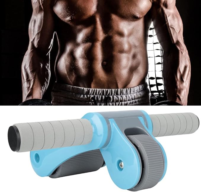 2 Wheels Ab Roller Wheel Abdominal Exerciser with Knee Pad Home Fitness Equipment