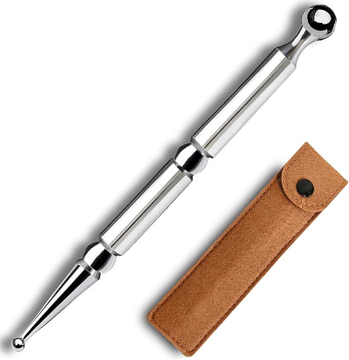 BYYDDIY Stainless Steel Dual Head Facial Reflexology Tools,Ear Massage Tool,Body Point Probe Pen &Trigger Point Massager Tool for Deep Tissue (P-S)