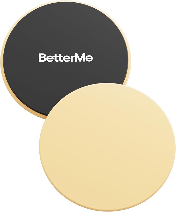 BetterMe Pilates Sliders – Dual-Sided Exercise Sliders for Core Training – Compact Workout Gliders for Home Fitness, Abs & Full Body Workouts