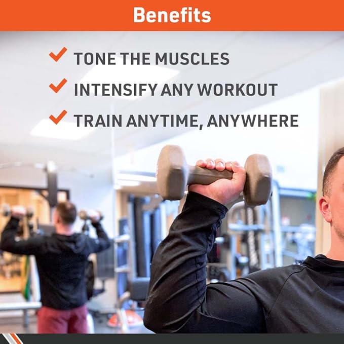 Body Sport Neoprene Dumbbell Weight - Latex-Free, Strength Training Equipment for Home Fitness & Gym Workouts