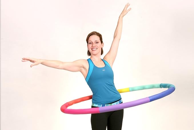 Weighted Hula Hoop, ACU Hoop 4M - 4 lb Medium, Weight Loss Fitness Workout Sports Hoop with ridges. (Rainbow Colors)