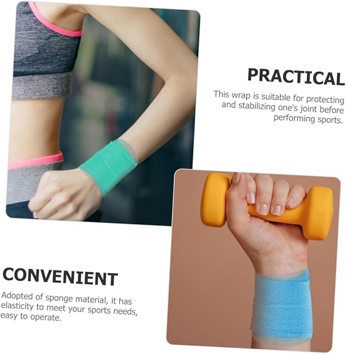 3 Rolls of Elastic Sports Tape Breathable Athletic Wraps for Joint Protection Sponge Padding for Shock Absorption for Football Badminton and Outdoor Training