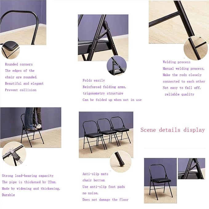 Yoga Chair, Pilates Chair,Yoga Inversion Chair,Backless Yoga Chair Props,Yoga Chair Iyengar,Black-31.5in