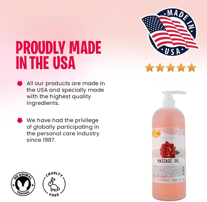 SPA REDI - Massage Oil Sensual Rose Professional Pedicure, Body and Hot Oil Manicure, Infused with Natural Oils, Vitamins, Panthenol and Amino Acids - 32oz