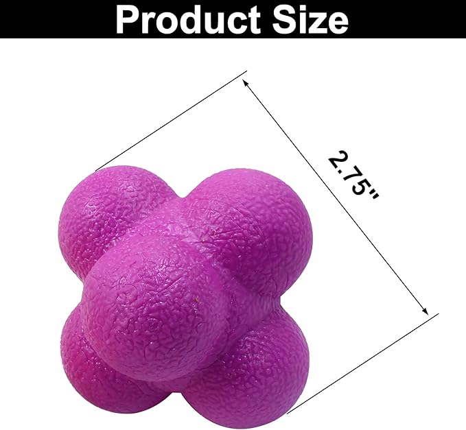 2 Pack Reaction Balls Agility Training Ball Hand Eye Coordination Training Sports Reaction Speed Multiside Reaction Ball