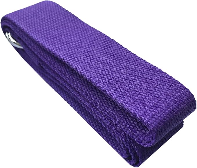 Yoga Wheel Cotton Stretching Strap Set Stability Blocks Pilates Exercise Pack for Beginners (Purple)