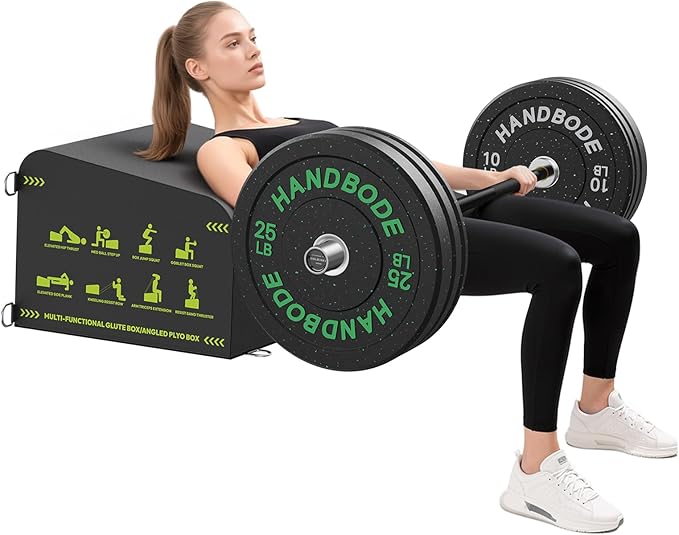 Hip Thrust Bench, Multi-Functional Slip-Free Hip Thrust Machine for Glute Bridge, Box Jump, Push-Ups, Squat, Ab Exercise, Suitable for Home & Gym