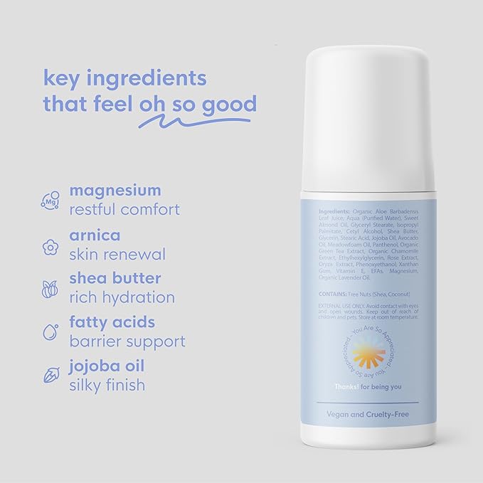 Massage Oil Roll On, Soothing Lavender Magnesium, Vegan, Cold Pressed with Lavender, Chamomile, Arnica & Essential Oils, Use After Shower or Before Bed, Self Care Essential, 3 FL OZ