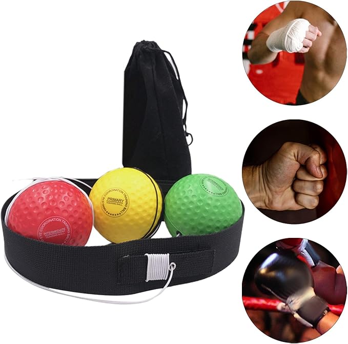 Reflex Ball for Adults and Kids Boxing Training Set with Adjustable Headband and Balls, Equipment for Reaction and Punching Speed