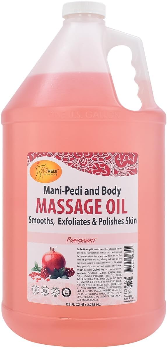 SPA REDI Professional Massage Oil - Multi-Sensory Massage Medium with Performance Glide, Premium Feel for Uninterrupted, Long-Lasting Glide and a Luxurious, Skin-Nourishing Experience - 1 Gallon