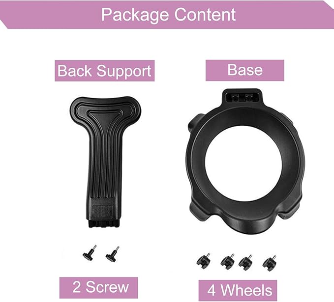 Yoga Ball Chair Base Only with Wheels, Exercise Ball Chair with Back Support, Ergonomic Rolling Base for 55cm (21 5/8") Pilates Ball