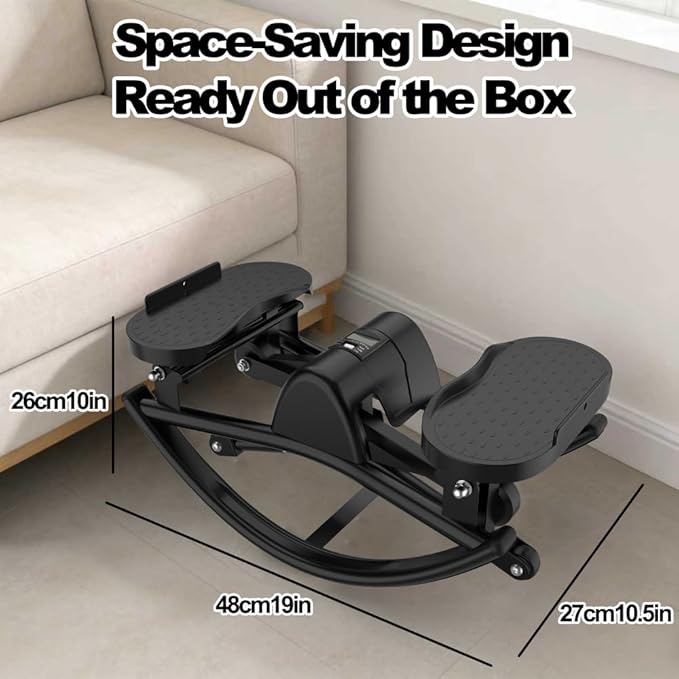 Rocking Stepper,Rock Stepper Side to Side,Step Rocker Machine with Resistance Bands & Anti-Slip Mat and LCD Monitor, Professional Mini Steppers for Exercise at Home
