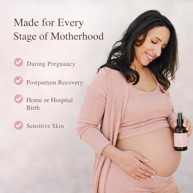 Organic Perineal Massage Oil Spray by Irene Organics for Pregnancy and Postpartum - Prevention for Perineum Tearing, All Natural, Third Trimester Pregnancy Must Haves for Childbirth (Perineal Bundle)