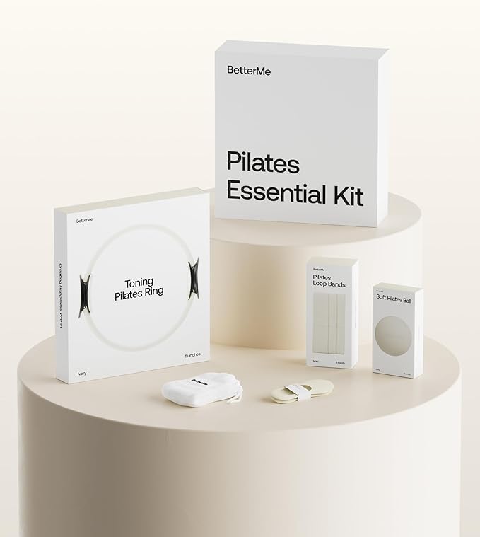 BetterMe Pilates Essential Kit - Pilates Ring, Long Resistance Bands, Pilates Loop Bands, Ball and More - Complete Home Pilates Kit for Women