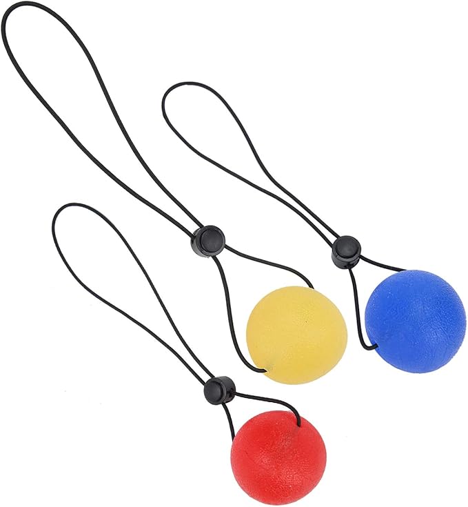 3 Pieces Secure Stress Balls on a String, Climbing Ball Hand Training Device, Hand Exercise Strengthening Rehabilitation
