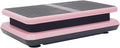 Vibration Plate Exercise Machine, 2 Resistance Bands Full-Body Workout Machine, 330LBS Load 200W Exercise Vibrating Platform, Dual Control Vibration Plate for Circulation, Pink