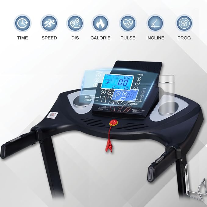 Treadmill for Home with 15-Level Auto Incline, 0.5-10 MPH, 18" Wide Running Belt, 3.0 HP, 300 LB Capacity, Shock-Absorbing Foldable Incline Treadmill with Bluetooth App