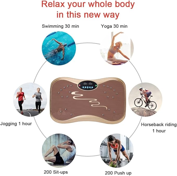 Vibration Plate Exercise Machine 99 Levels Vibration Exercise Machine with Resistance Bands 330lbs Loading Whole Body Shaper Oscillating Vibration Platform