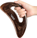 Scienlodic Gua Sha Massage Tool with Handle (Resin) Larger Guasha Body Scraping Tool for Back Legs Neck Massage, Lymphatic Drainage, Cellulite Remove - Large Brown