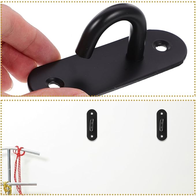 VICASKY 2pcs Stainless Steel Wall Anchor Resistance Band Hooks Heavy Duty Gym Hangers for Yoga Strap Fixing Indoor Strength Training Equipment Attachments